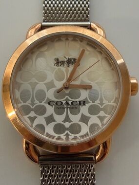 NWT Coach Rose Gold and Silver Mesh Bracelet Watch
